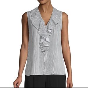 Karl‎ Lagerfeld Sleeveless Ruffle neck Top Womens Medium